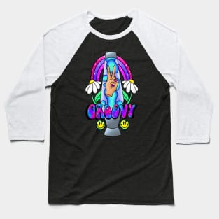 Groovy 90s Lava Lamp Design Baseball T-Shirt